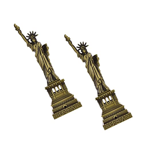 2pcs Statua della Libertà Ornamento Lady Figurine Statua della Libertà Figura Bomboniere Regali Collezione New York Statue In Lega di Zinco Forniture Per Il Partito Ufficio Tavolo