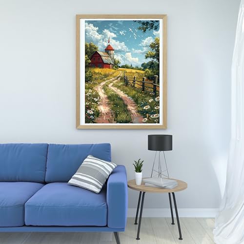 Image of Moohue DIY Counted Stamped Cross Stitch Kits for Adults 14 Count Cross Stitch Patterns Printed Cross Stitch Kits for Adults (Beautiful Path)