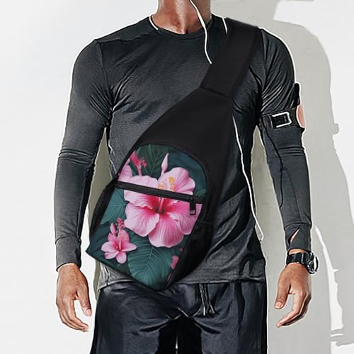 Bolso cruzado casual Hawaii Flower para mujer y hombre miniatura 7