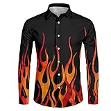 suhoaziia camicia da uomo a maniche lunghe, vestibilità regolare, casual, con bottoni, per uomini, adolescenti, taglia xs-6xl, fiamma antincendio., m