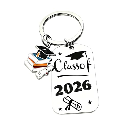 LOMYLM Abschluss 2026 Geschenke Schl&uuml;sselanh&auml;nger Class of 2026 Metall-Anh&auml;nger Graduation Inspirierendes Geschenk Bachelor Hut Diplom Form Anh&auml;nger Abitur Bachelor Master Abschluss Geschenke