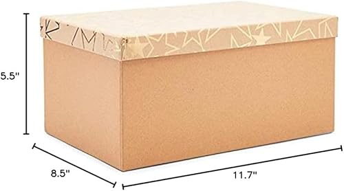 Miniatura 10 de Sparkle and Bash Juego de 10 cajas de regalo anidables con tapas, caja de cartón con diseños de estrellas doradas (10 tamaños)