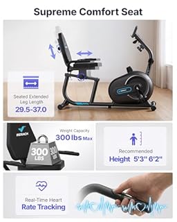 MERACH Recumbent Exercise Bike for Home with Smart Bluetooth and Exclusive App Connectivity, LCD, Heart Rate Handle, S08 Magnetic Recumbent Bikes