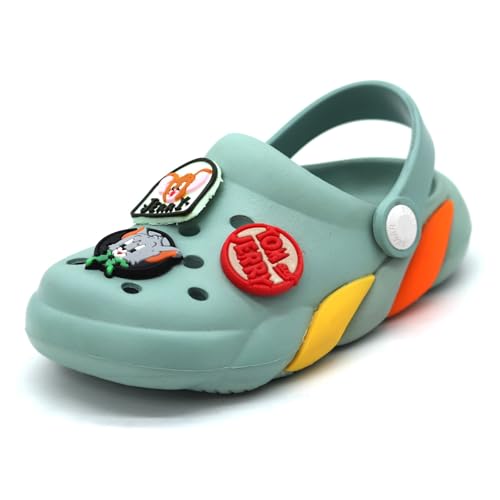 Image of SVAAR x Tom & Jerry Slingback Clog Shoes for Boys & Girls || Indoor & Outdoor Sandals Clogs for Kids with 6 Tom & Jerry Charms