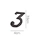 roslyong 3 Inch House Number, Vintage Address Numbers for Outside, Cast Iron Solid Metal Number 3 (Matching Screws Included)