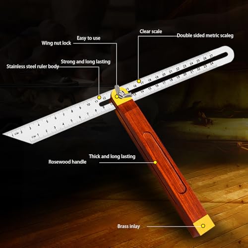 Transportador de Ángulo T Bevel para Carpintería 27cm miniatura 3