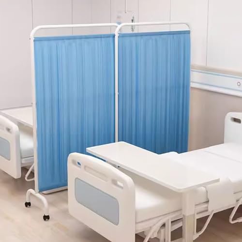 2 Panel Mobile Medical Privacy Screen Free Standing, 6ft High Rolling Room Seperating Divider on Wheels, Temporary Door Partition Wall Panels