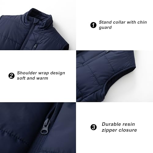 Image of VtuAOL Men's Puffer Vest Outdoor Padded Vest Softshell Outerwear Vest for Travel Hiking