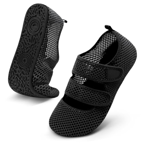 BARERUN Water Shoes Women Men Quick Dry Breathable Barefoot Beach Walking Yoga Kayaking Surfing Shoes Lightweight Adjustable Wide Minimalist Slippers Sandal Indoor/Outdoor Blackhole 9-10/7.5-8.5