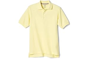 Boys' Short Sleeve Pique Polo Uniform Shirt (Standard & Husky)