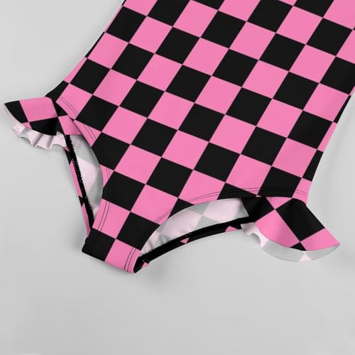 Image of Girls One Piece Swimsuit Polka Dots Ruffles Swimwear Bathing Suits 3-12 Years