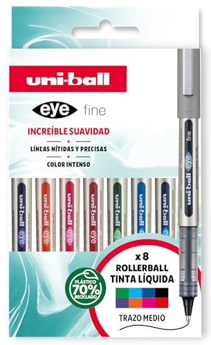 Uni-ball Estuche Rollers tinta líquida UB-157 colores surtidos 8 uds