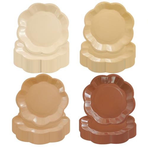 Catálogo para Comprar On-line Platos para pastel - los más vendidos. 44 Juego de 40 Platos para Fiesta, Diseño de Onda con Elegancia Moderna, 7 Pulgadas en 4 Colores, para Postres, Pasteles, Cumpleaños, Picnic y Decoración de Eventos (Marrón)