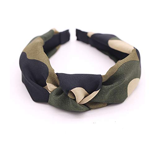 Bohemian Military Satin Hairband Center Knotted Headband camouflage Knot Headband Hair Accessories