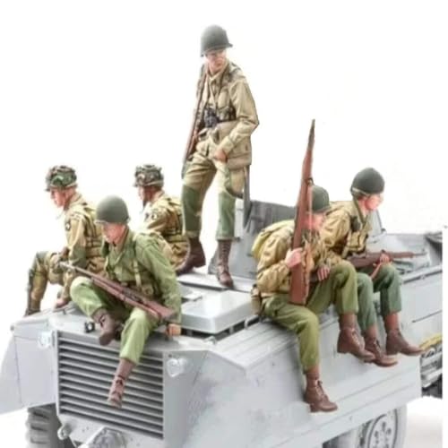 Modèles en résine armée américaine 1/16 Airborne Tank Riders WW2 statuettes haute précision
