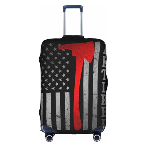 Travel Luggage Cover Firefighter Fireman Retired America Flag Fashion Washable Baggage Suitcase Protector Fit For Luggage X-Large - Main Image
