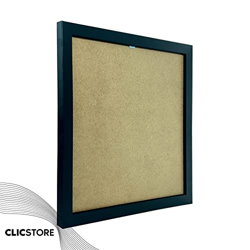 Kit 5 Molduras 30x30Cm Com Acetato e Fundo Quadro Parede Sala Corredor Decor (Preto)