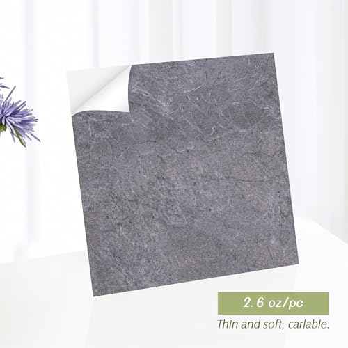 Lareko 20Sq.Ft Grey Marble Peel and Stick Vinyl Floor Tiles,20 Tiles - 12" x 12",Waterfproof and Self Adhesive Vinyl Sticker Tiles,Laminate Flooring for for Kichen,Bathroom,Dining Room(Grey) by Lareko - Used condition - Image 2