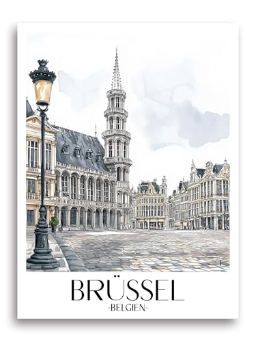 Impression d'art Bruxelles Belgique affiche haut de gamme