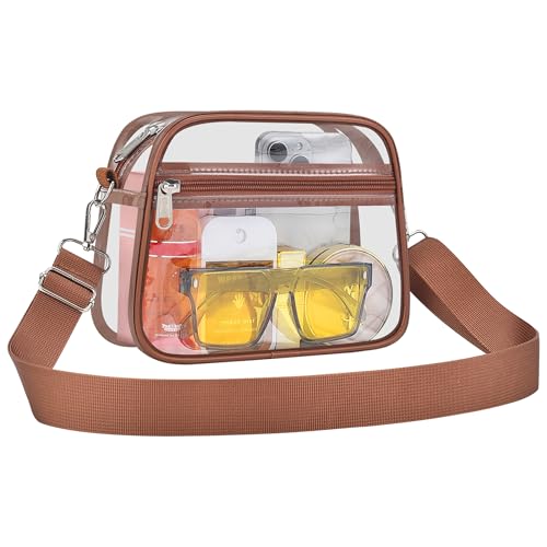 Image of Clear Bag for Stadium Events Clear Sports Fan Handbags Purses with Adjustbale Strap for Concerts Festivals Game Day