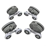 Hosrivae Duschtür-Räder, Doppel-Schmetterling-Duschtürrollen, Set oben und unten, Ersatzräder,...