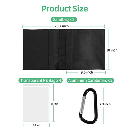Aqirui Photography Sandbag Saddlebag For Photo Video Studio Stand,Backdrop Stand, Outdoor Patio Sports, Transparent Pp Bag And Clips Included 2 Packs #TOP2