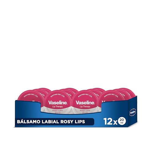 Vaseline Labial Rosy con color lata para la hidratación de los labios 20 G x12
