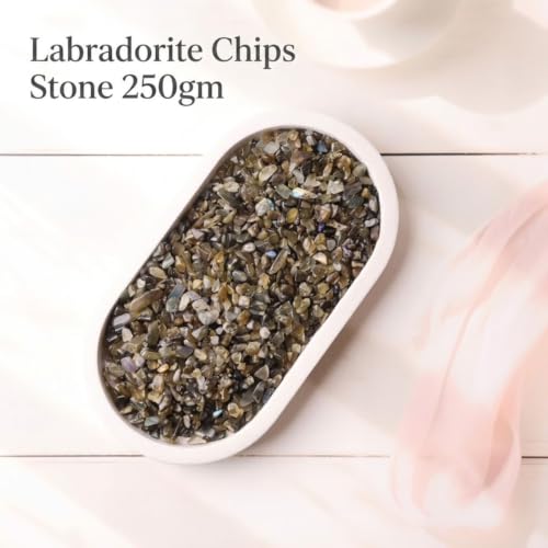 Image of Natural Labradorite Crystal Chips 250 GM | Decorative Gemstone Chips for Vastu, Home Decor, Meditation Space, Jewelry Making, Resin Art & Crafts