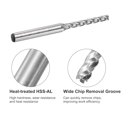 Image of uxcell 4pcs HSS-AL 4mm Cutting Dia 6mm Shank 4 Flutes End Mill Milling Cutter Router Bits Upcut Spiral Milling Cutter Tool for Wood PVC MDF Engraving
