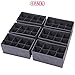 DIOMMELL 6 Pack Foldable Cloth Storage Box Closet Dresser Drawer Organizer Fabric Baskets Bins Containers Divider for Clothes Underwear Socks Lingerie Clothing, Dark Grey 00-0600