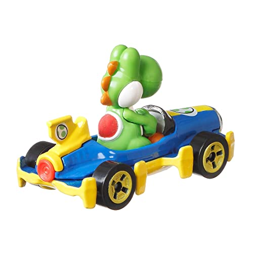 Hot Wheels Mario Kart Yoshi con Mach 8 Racer miniatura 3