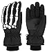 ANDORRA Kids Glow in the Dark Thinsulate Waterproof Snow Gloves, Skeleton, L(10-12Y), Black