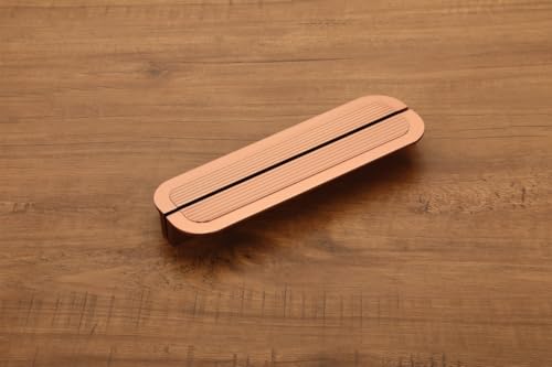 Image of HARMONUS Fancy Aluminium Kitchen Cabinet Handle 8 Inch Long Pull Handle for Wardrobes, Door Handle, Drawer Handle, Rose Gold Finish Aluminium Alloy (1 Set-1 Pair Left & Right) HCRGSAC-60-8INCH