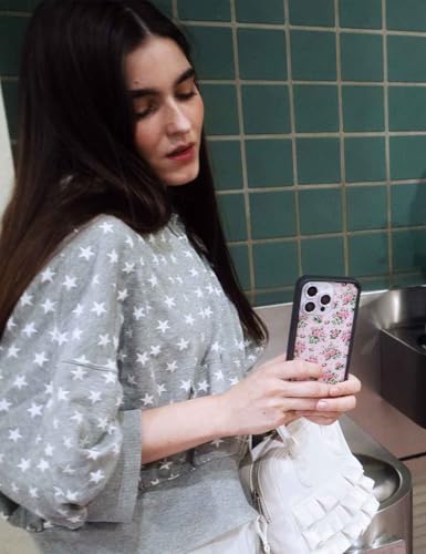 Image of Wildflower Cases - Compatible with iPhone 16 Pro Max| Protective Black Bumper, 6.5ft Drop Test Certified, Women Owned Small Business | Pink Floral Rose Heart Aesthetic Cute Trendy | Pinky Promise