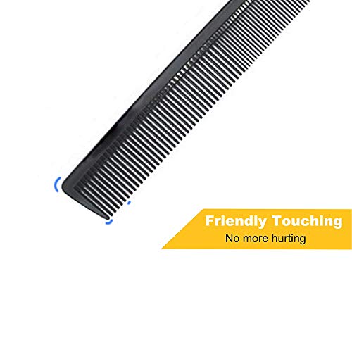 Carbon Fiber Cutting Comb, Professional 8.3” Hair Dressing Comb, Anti Static Heat Resistant Comb For All Hair Types, Fine And Wide Teeth Hair Barber Comb #TOP3