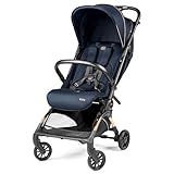 Peg Perego Volo, Ultra Lightweight Carry On Compliant Travel Stroller, Adjustable Features & Reclining Seat - Designed for Everyday Comfort from Newborn to 50lbs, Blue Shine (Blue & Copper)