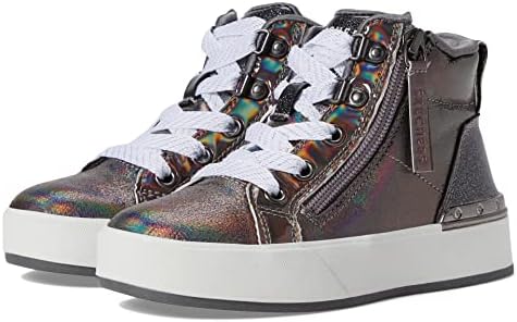 Skechers Kids Girls Street Shoutouts Deluxe Sneaker, Gunmetal, 12 Little Kid | Image 3