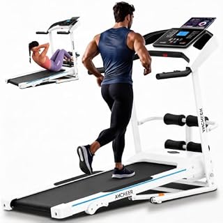 ANCHEER Heavy Duty Folding Treadmill with Incline, 4.5HP Quiet Running Machine with 400 LB...