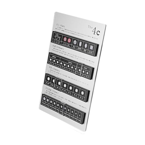 Vaveren Diamond Grading Board Identification Tool Acrylic Sales Presentations Prop 4C Display Board for Reference Testing Easy to Use, Silver