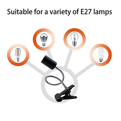 Clip Lamp Holder,Adjustable Switch Clip Light,Flexible Clip Lamp Holder,Clip Desk Lamp Socket,Adjustable Light Stand Clamp Lamp,Base Light Socket Gooseneck,For Bedroom Lighting #TOP4