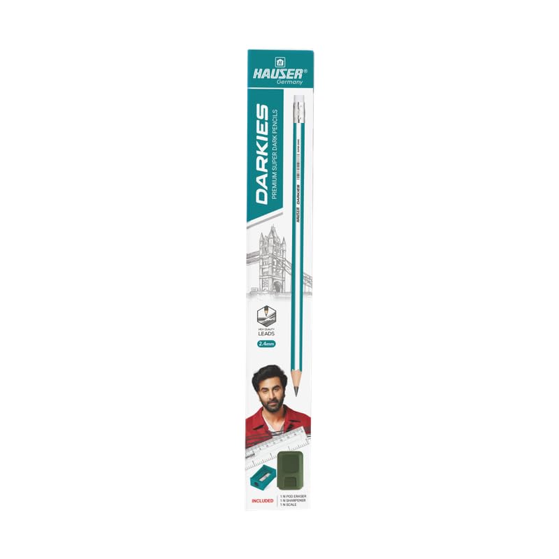 Image of HAUSER ARTZ Dark Pencils Set 20 Pcs Multicolor Pencils | Extra Dark Lead for Smooth Writing | Ideal for Kids School Use & Drawing