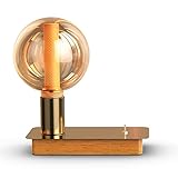 ESOP Tischlampe Vintage Tischleuchte E27 Fassung Nachttischlampe Antik Retro Schreibtischleuchte mit EU Kippschalter Nachtlampe für Schlafzimmer Wohnzimmer Arbeitszimmer, Ohne Leuchtmittel