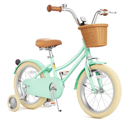 Image of 67i Girls Bike with Training Wheels 12 /14 /16 /20 Inch, Toddler Girl Bicycle for Ages 3-12, Bicicleta para Ninas with Basket, Bell, Adjustable Seat & Handlebar, Padded Seat, Chain Guard