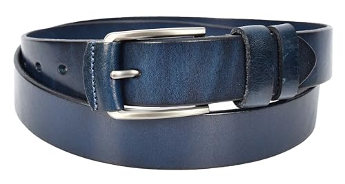 Mens Real Leather Handmade Casual Style Every Day Adjustable Daily Wear Belt Taraz, Navy, Length 97 cm, 34" Waist2