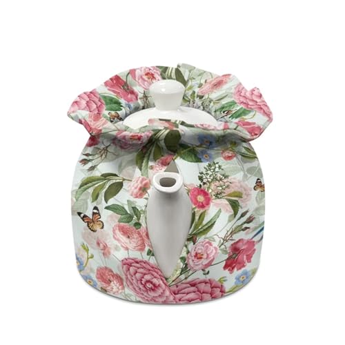 Image of Hummingbird Flower Teapot Cozy for Teapot Tea Pot Dust Cover Teapot Cozies Insulation and Keep Warm Kitchen Accessory for Home Kitchen Office Holiday Party Decor