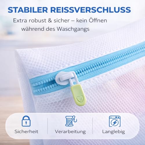 2x XXL Premium Wäschenetz 60x90 cm Set Groß - Netz für Waschmaschine- Wäschesack in verschiedenen Größen - Waschsack & Wäschebeutel mit Reißverschluss