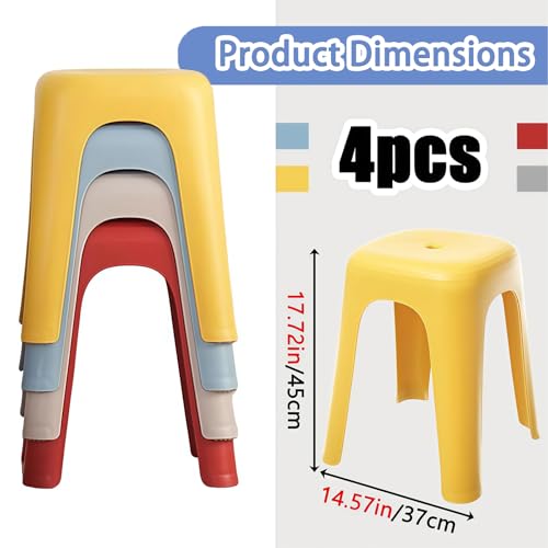 Stackable Stools for School and Home, 18.1 Inch Height, Portable Backless Design, Flexible Seating for Classroom and Students
