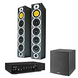 Fenton HiFi Tower Speaker System with Subwoofer, Floor Standing Speakers, Amplifier & Cables – Bluetooth, Optical Input, RCA Line Inputs, 12” Active Subwoofer for Home Stereo, TV | stereo system