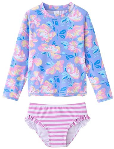 Image of UMELOK Toddler and Little Girls Rash Guard Sets with Bikini Bottoms Swimwear