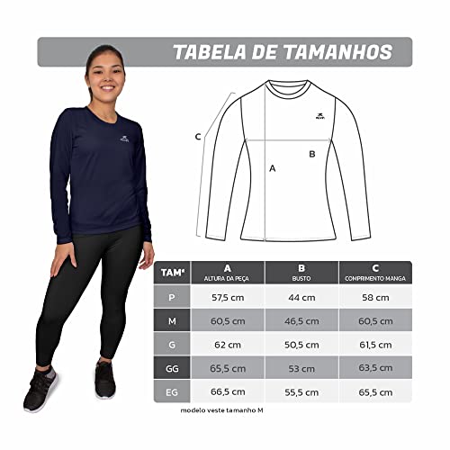 Camisa Dry Basic LS Muvin – Manga Longa – Feminina – Proteção Solar UV50 – Camiseta Para Academia –